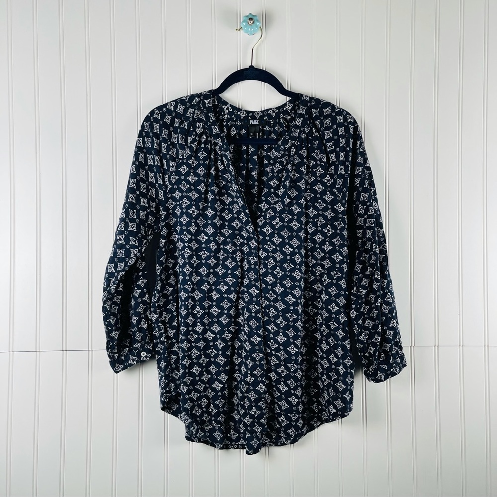 Paige romantic boho button down printed top